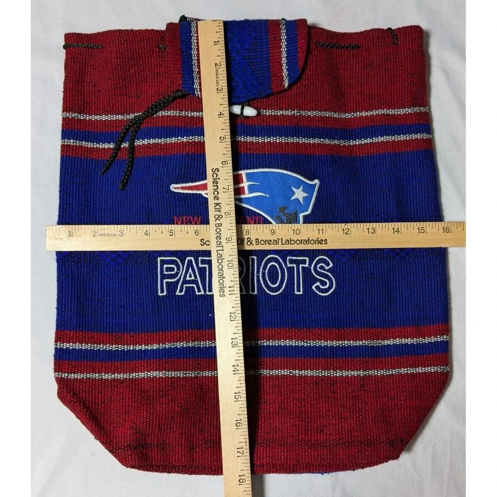 NEW ENGLAND PATROITS Red Blue Drug Rug‎ Mexican Baja Style Woven Backpack